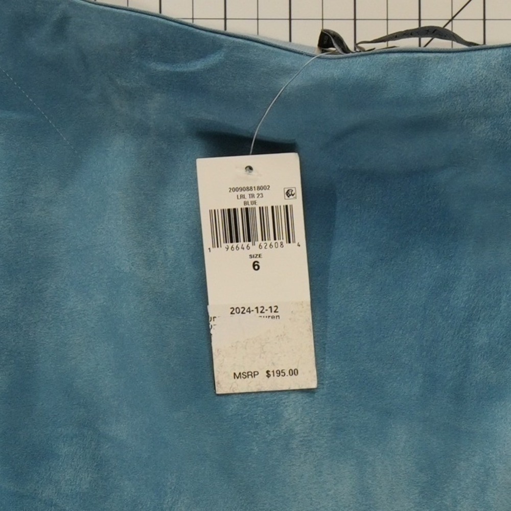 NEW Lauren Ralph Lauren Skirt Women's Size 6 Blue Tie Dye A Line Elastic $195 - Picture 4 of 7